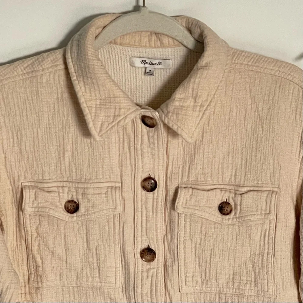 Madewell Waffleback Branner Cream Shirt Jacket 29725 - Picture 3 of 13